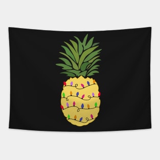 Pineapple Christmas Tree Lights Tapestry