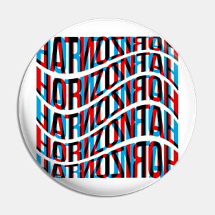 Horizontal Waves Typography (Cyan Red Black) Pin