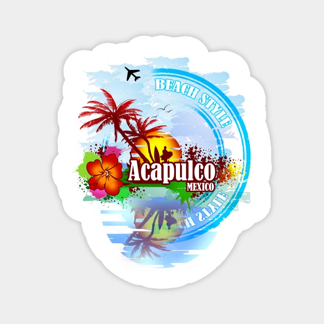 Acapulco Beach Summer Party Magnet by dejava