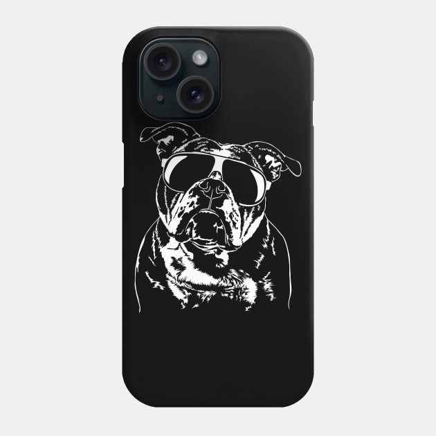 Cool Old English Bulldog with sunglasses Phone Case by wilsigns