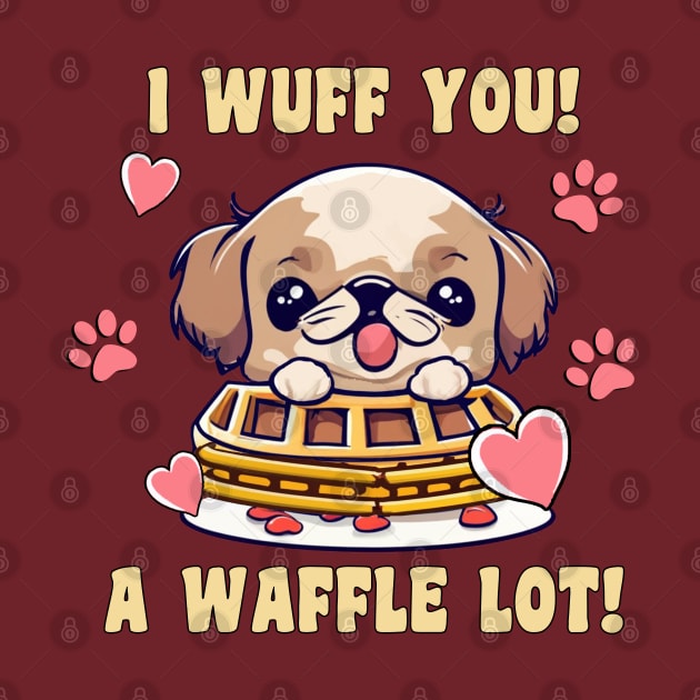 Cute Dog I Wuff You A Waffle Lot ShihTzu Puppy by tamdevo1