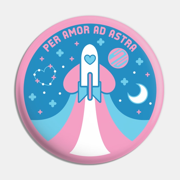 Space Pride - Transgender Flag Pin by wanderingkotka