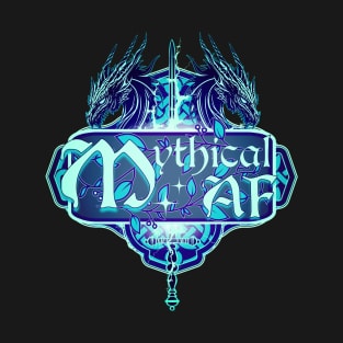 Mythical AF Lightning Sword and Blue Dragons T-Shirt