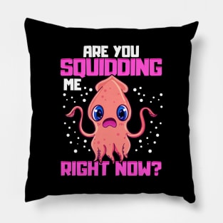 Are You Squidding Me Right Now? Funny Squid Pun Pillow