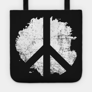 Peace Symbol Vintage Reversed Paint Blot Tote