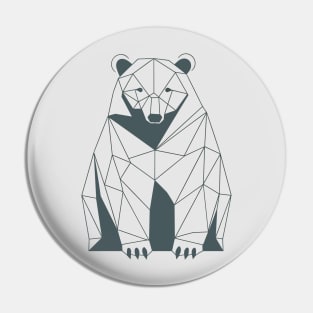 Geometric Bear line art Pin