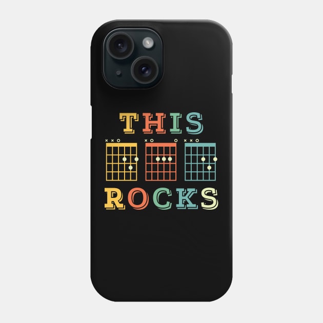 This Dad Rocks Guitar DAD Chords Tab Retro Theme Phone Case by nightsworthy