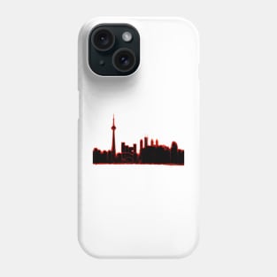 Toronto Skyline in Red and Black Phone Case
