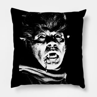 Werewolf lychatrope Vintage Monster Horror Movie Fan Pillow