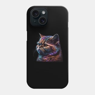 Neon Exotic Shorthair Cat Phone Case