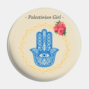 Palestinian Girl Hamsa palestine Pin