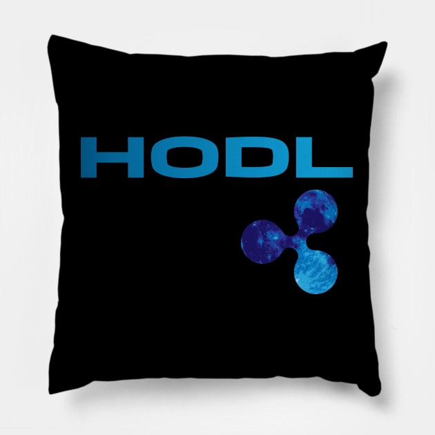 HODL, ripple, XRP, To the moon Pillow by Lekrock Shop