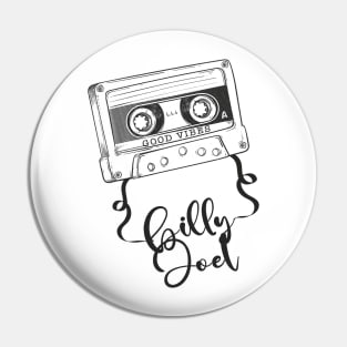 Good Vibes Billy Joel // Retro Ribbon Cassette Pin