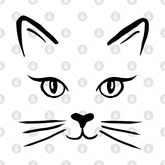 Cute Cat Face by julieerindesigns