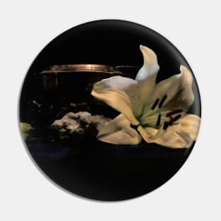 Silver, Stones, and Lilies  - Baroque Inspired Dark Still Life Photo Pin