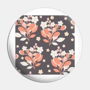 Modern floral bouquet with daisies repeat pattern print Pin