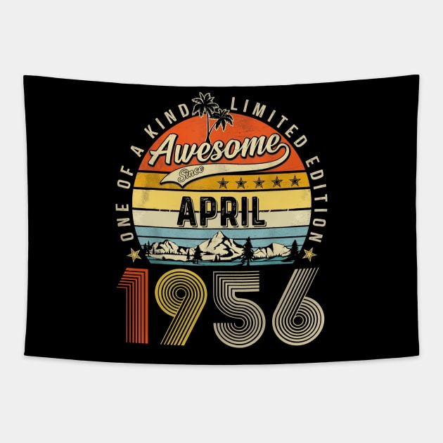 Awesome Since April 1956 Vintage 67th Birthday Tapestry by nakaahikithuy