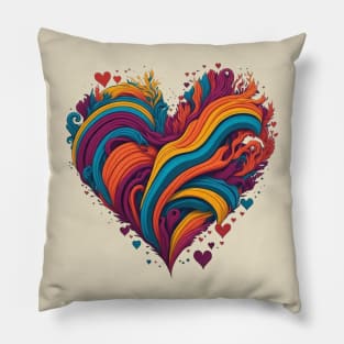 Vibrant Pride Heart Pillow