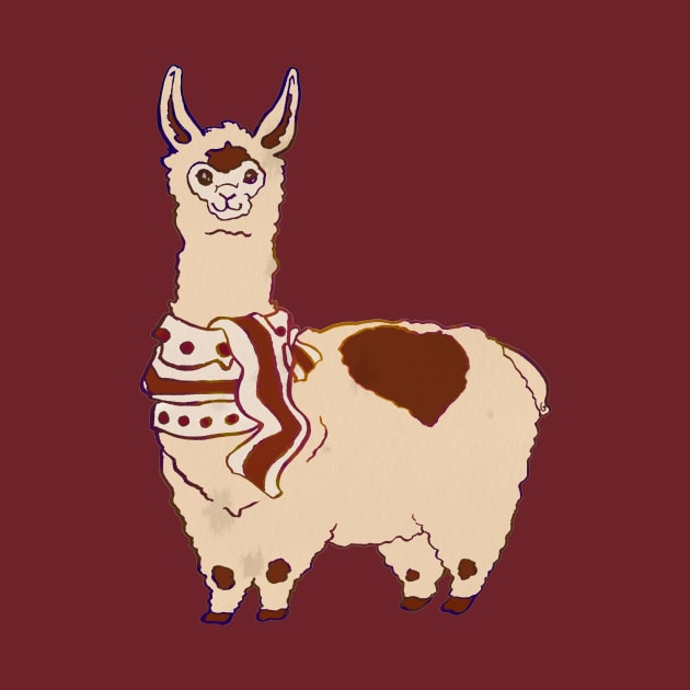 Adorable Llama in Scarf by FishWithATopHat