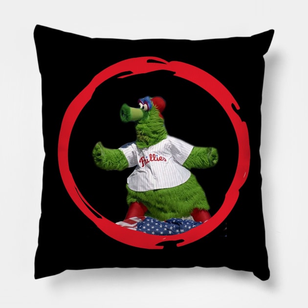 Phillie Phanatic mascot Pillow by Matildae