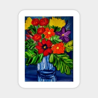 Bold bright flowers Magnet