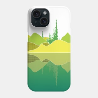 Landscape Vignette: Lime Reflection Lake Phone Case