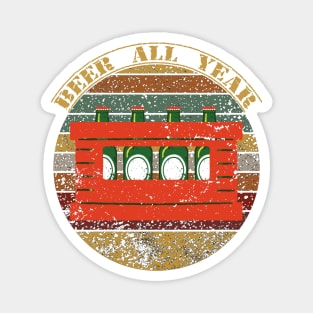 Beer All Year Funny Retro Vintage Design Magnet