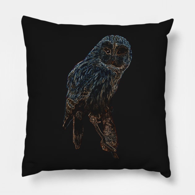 owl, owl colored Pillow by hottehue