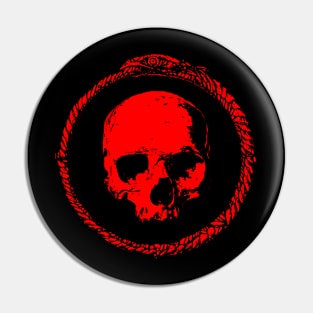 Skull Ouroboros Red Pin