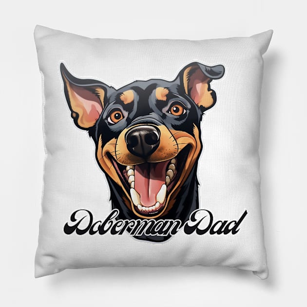 Doberman Dad T-Shirt - Dog Lover Gift, Pet Parent Apparel Pillow by Baydream