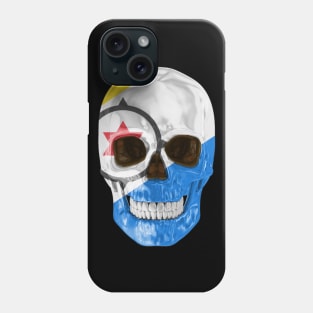 Bonaire Flag Skull - Gift for Bonaire Dutch With Roots From Bonaire Phone Case
