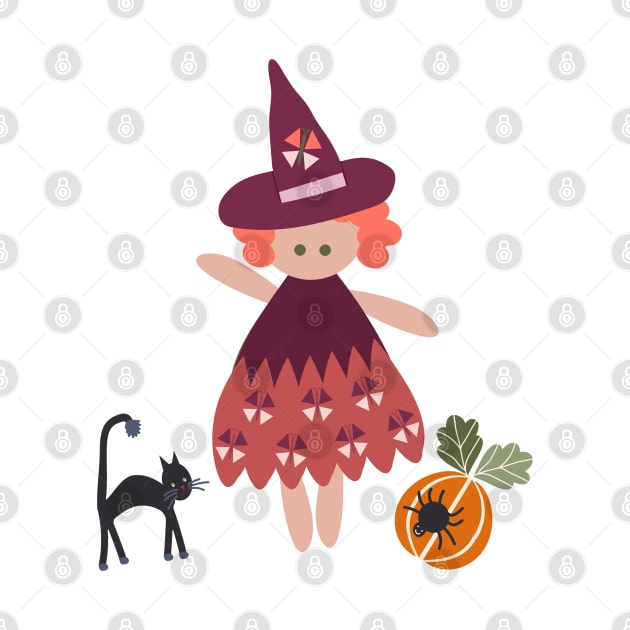 Eclectic Witch - cute cats, spiders, pumpkins for Halloween and fall by FrancesPoff