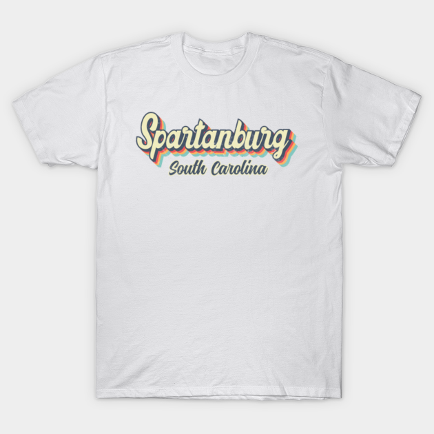 Discover Spartanburg South Carolina Retro vintage 70s Rainbow - Spartanburg South Carolina - T-Shirt