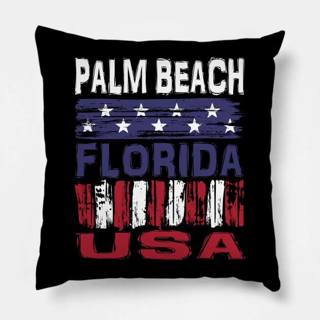 Palm Beach Florida USA T-Shirt Pillow by Nerd_art