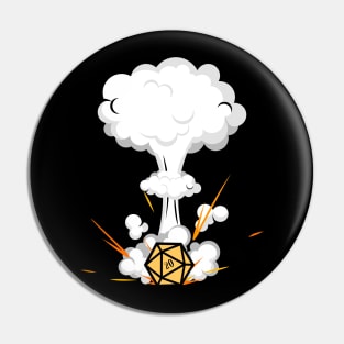 Critical Hit Polyhedral D20 Dice Tabletop RPG Pin