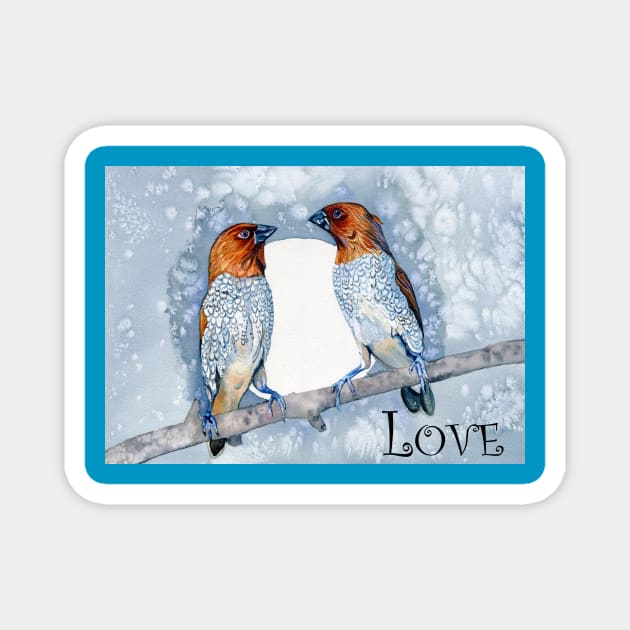 Love Birds Magnet by The Art Aroma