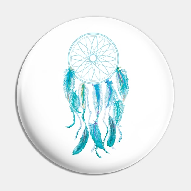 Baby Blue Dreamcatcher Pin by digitaldoodlers