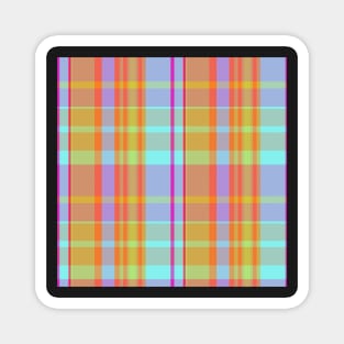 Neon Aesthetic Conall 1 Hand Drawn Textured Plaid Pattern Magnet