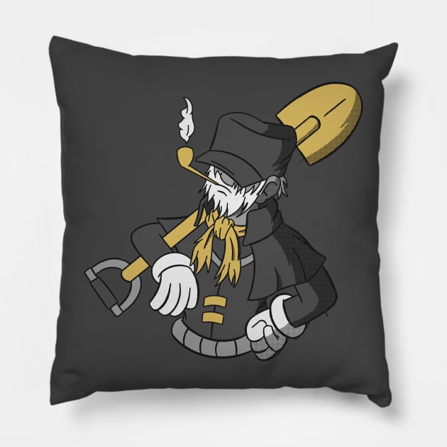 Graveyard Shift Old School Grave Keeper Pillow by GoldenHorror