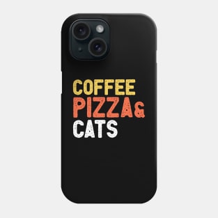 Coffee pizza and cats Phone Case