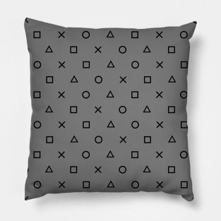 Play with Playstation Pattern (gray) Pillow