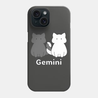 Gemini Cat Zodiac Sign with Text Phone Case