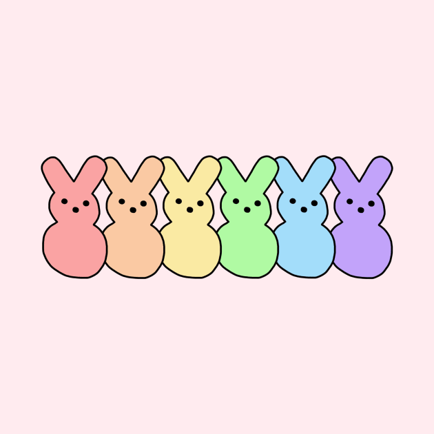 Pastel Rainbow Bunnies by SillyStarlight