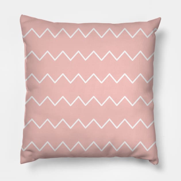 Minimal Coral Chevron Pattern Pillow by speckled