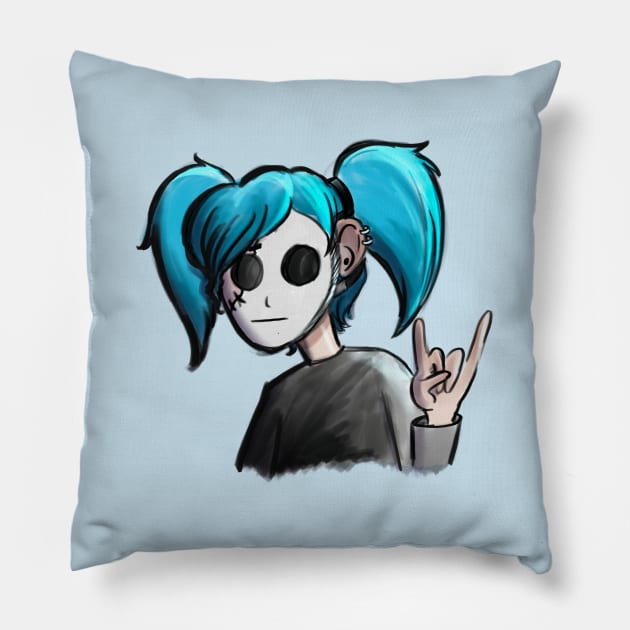 Punk Sally Face Pillow by angrymuffinstudio