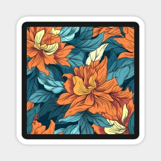 Watercolor Seamless Floral Pattern | Hand Painted Magnet