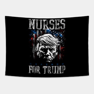 Nurses For Trump 2024 American Flag Tapestry