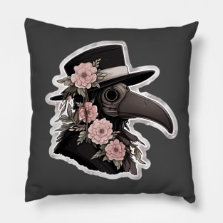 Cute Floral Plague Doctor Pillow