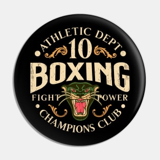 Boxing distressed panther emblem vintage Pin