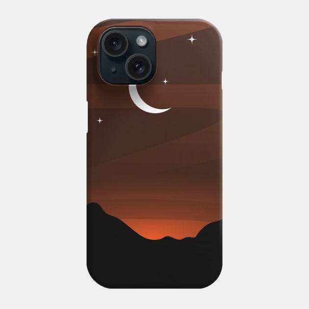 Orange Mountains and Sky Phone Case by HWDesign28